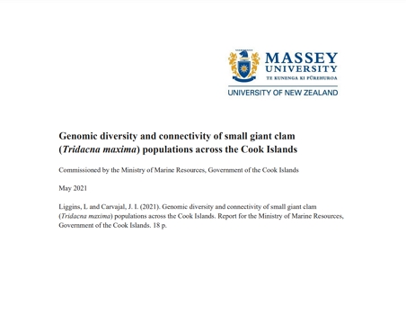 GENOMIC DIVERSITY AND CONNECTIVITY OF SMALL GIANT CLAM (TRIDACNA MAXIMA) POPULATIONS ACROSS THE COOK ISLANDS